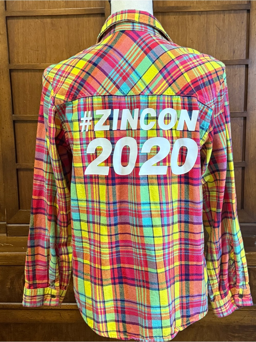 Zumba #ZINCON 2020 Convention Exclusive Plaid Flannel Shirt Multicolor XS/S